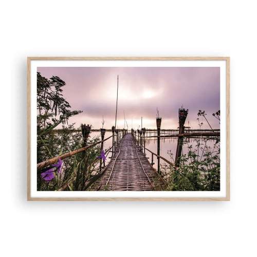 Poster in light oak frame - Peace and Quiet of Asia - 100x70 cm