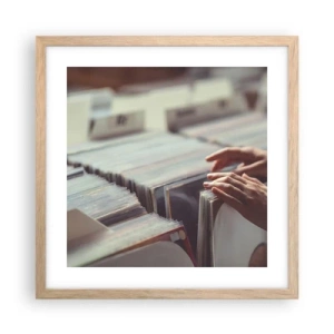 Poster in light oak frame - In Search of Good Vibes - 40x40 cm