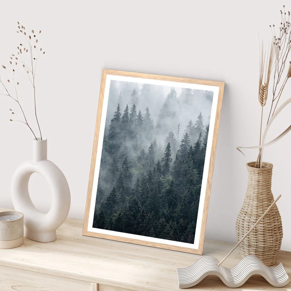 Poster in light oak frame - Forest World - 61x91 cm