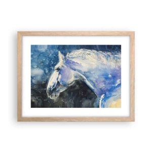 Poster in light oak frame - Portrait in Blue Light - 40x30 cm
