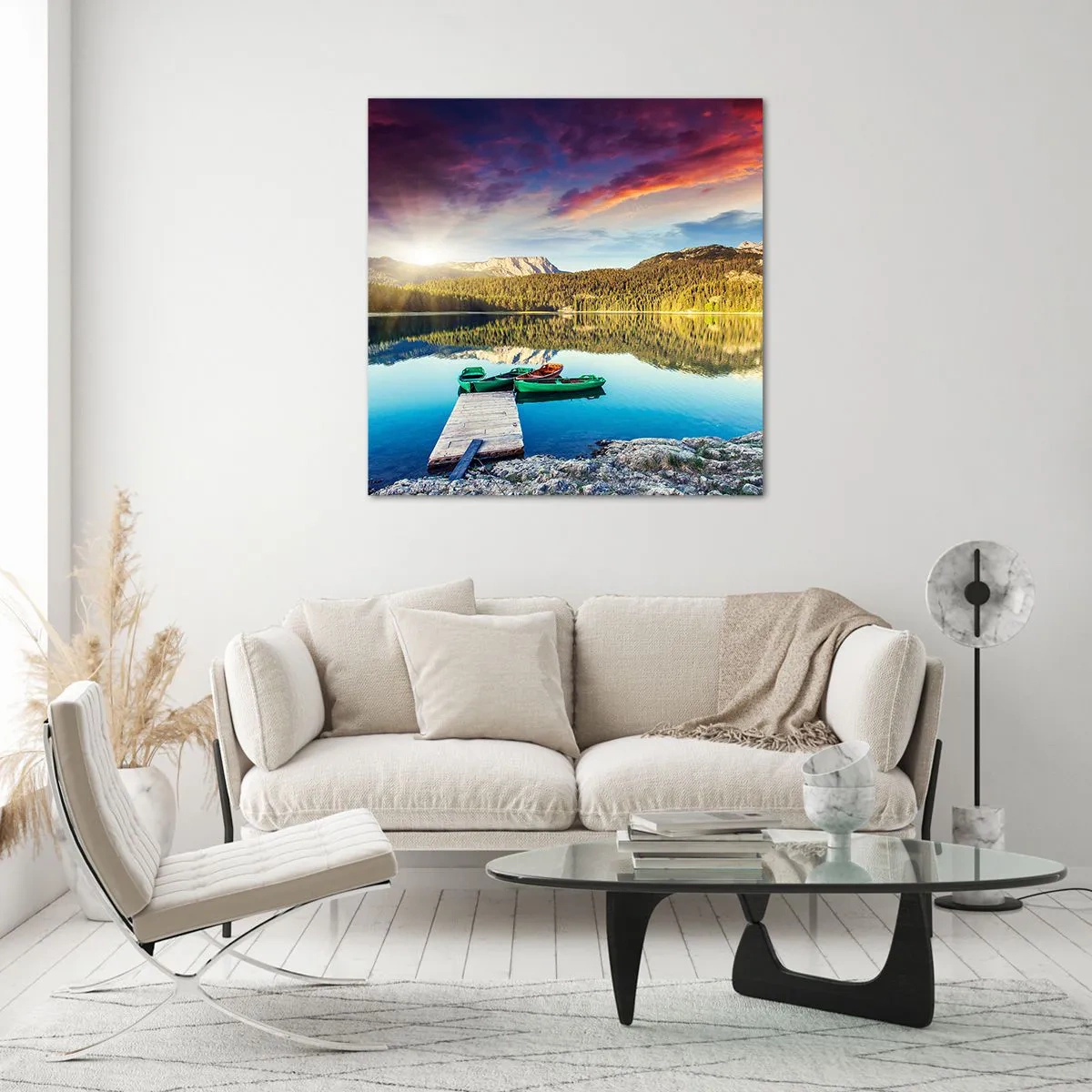 Glass picture - By Water Smooth as a Mirror - 30x30 cm