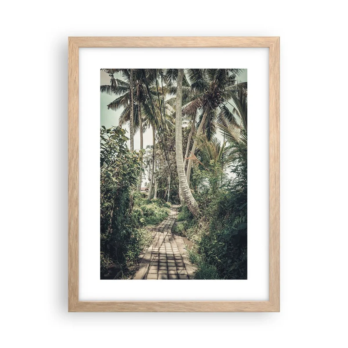 Poster in light oak frame - Palmtree Alley - 30x40 cm
