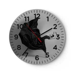 Wall clock - Clock on glass - On the Wings of Music - 30x30 cm