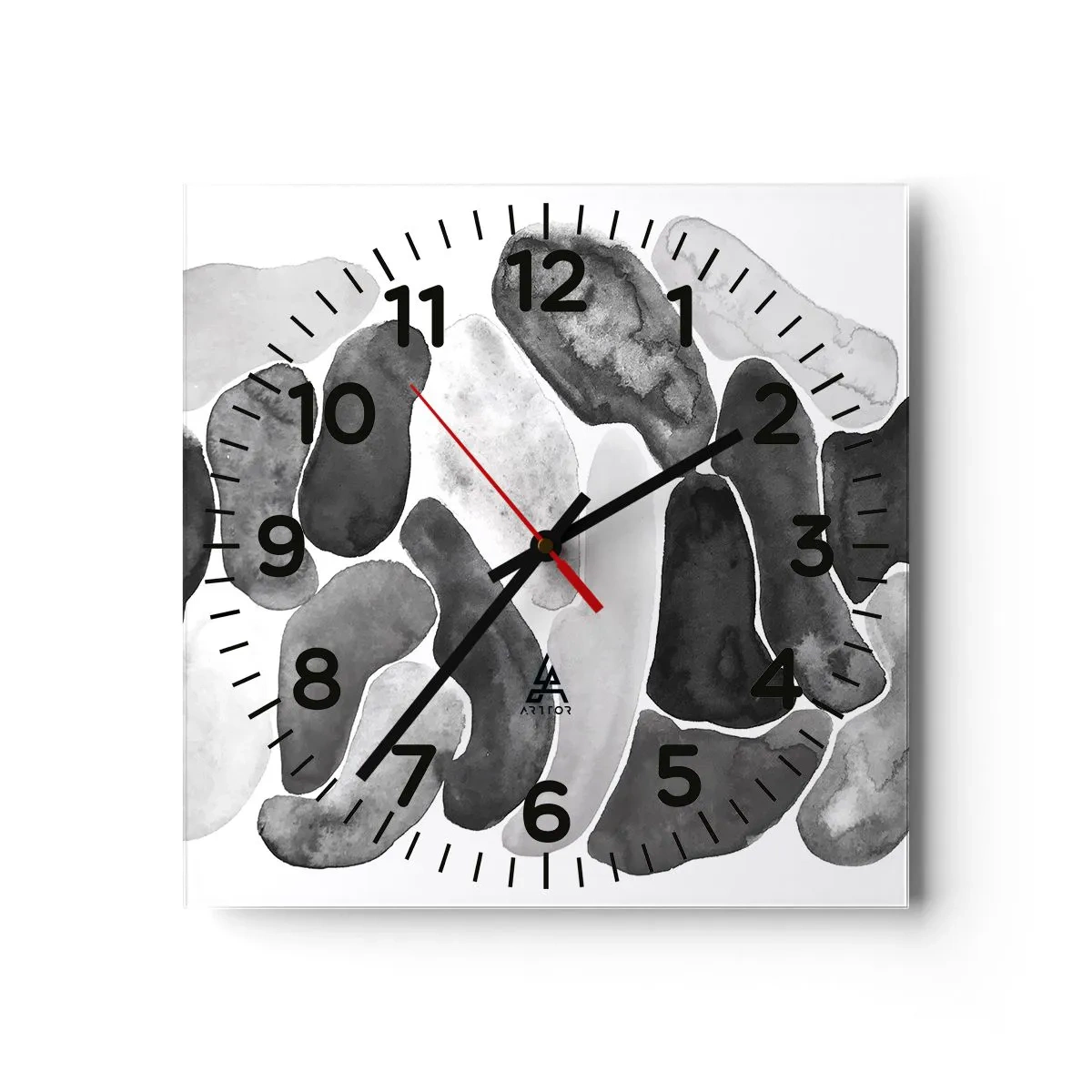 Wall clock - Clock on glass - Stone Abstract - 40x40 cm