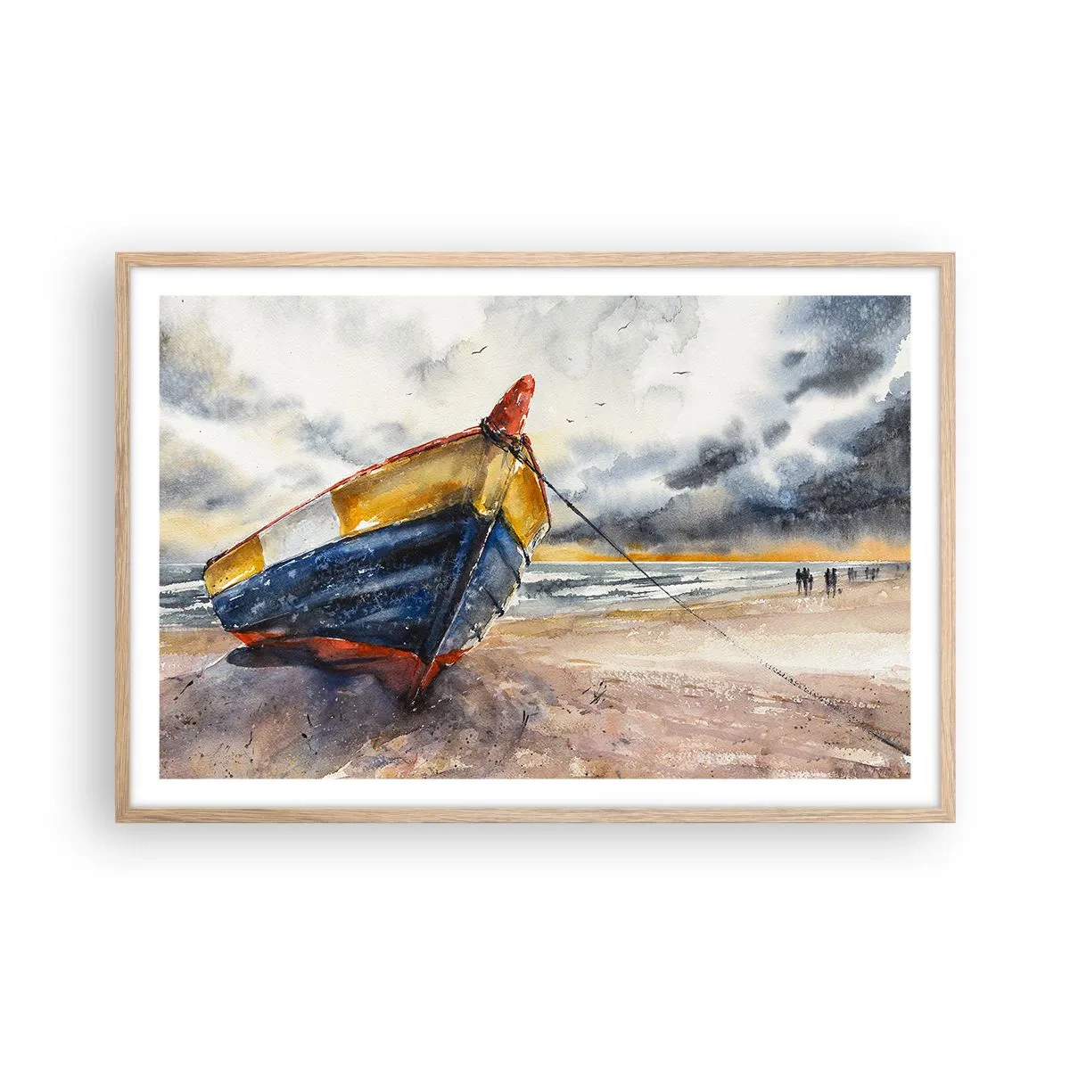 Poster in light oak frame - Rest On the Shore - 91x61 cm