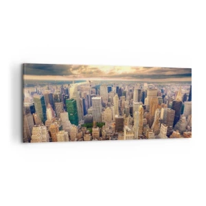 Canvas picture - Metropolis in Gold - 100x40 cm