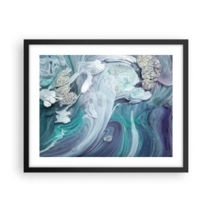Poster in black frame - Currents of Blue - 50x40 cm