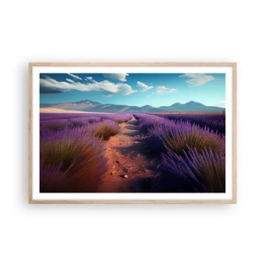 Poster in light oak frame - Fragrant Fields - 91x61 cm