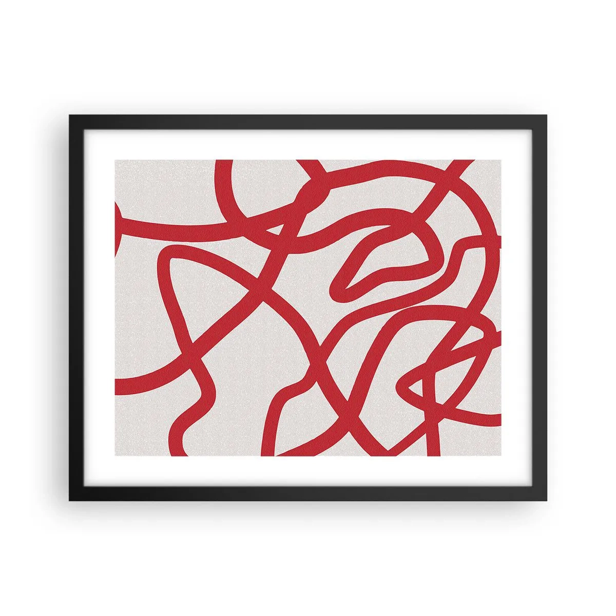 Poster in black frame - Red on White - 50x40 cm