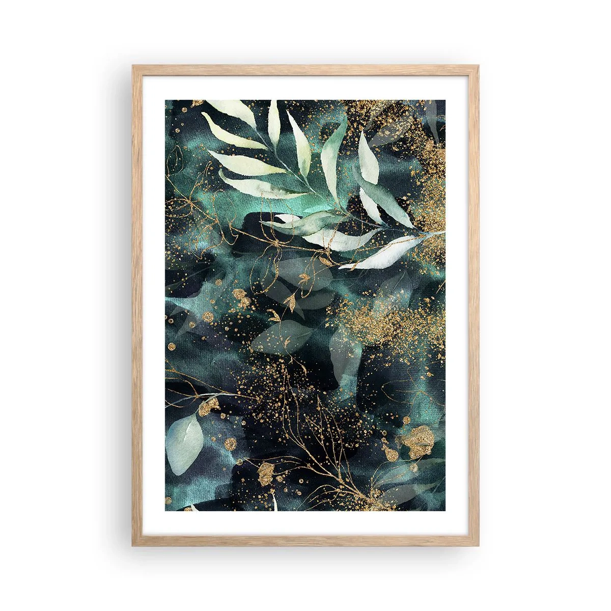 Poster in light oak frame - Enchanted Garden - 50x70 cm