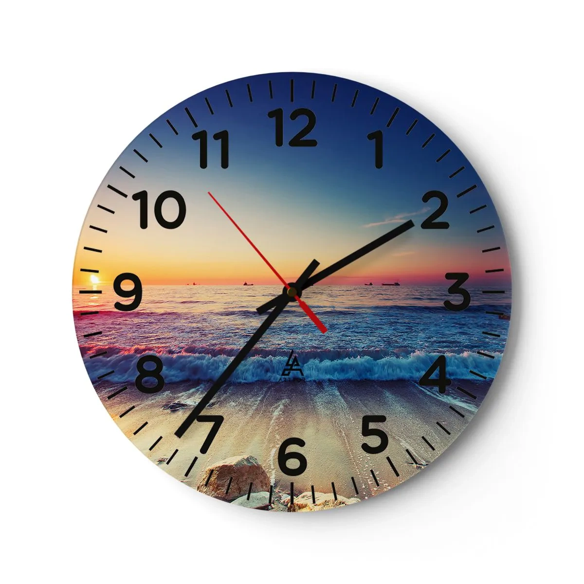 Wall clock - Clock on glass - What Is behind the Horizon? - 30x30 cm