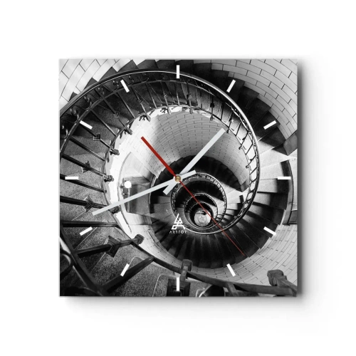 Wall clock - Clock on glass - Up and Upwards  - 30x30 cm