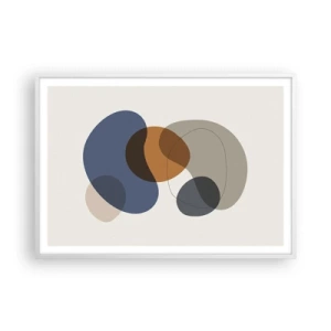 Poster in white frmae - Drops of Colours - 100x70 cm