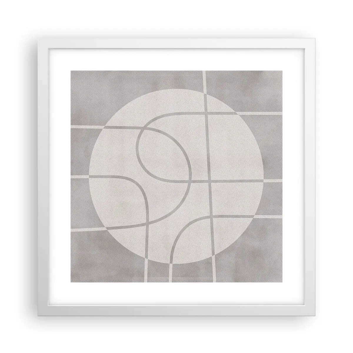 Poster in white frmae - Circular and Straight - 40x40 cm