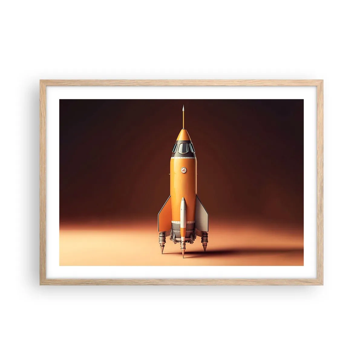 Poster in light oak frame - It Starts with a Dream - 70x50 cm