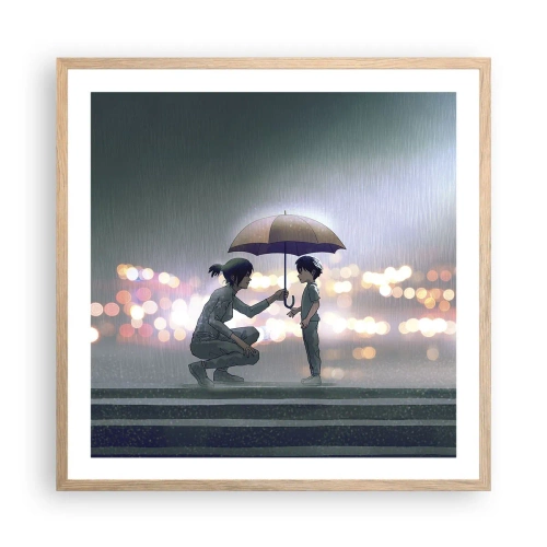 Poster in light oak frame - And Everything Is All Right - 60x60 cm