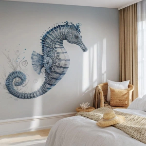 Custom Self-Adhesive Wallpaper Deluxe Sticker - Subtle Joke of Nature - Seahorse, Seaside, Coral reef