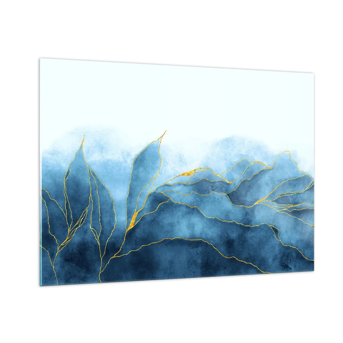 Glass picture - Blue In Gold - 100x70 cm