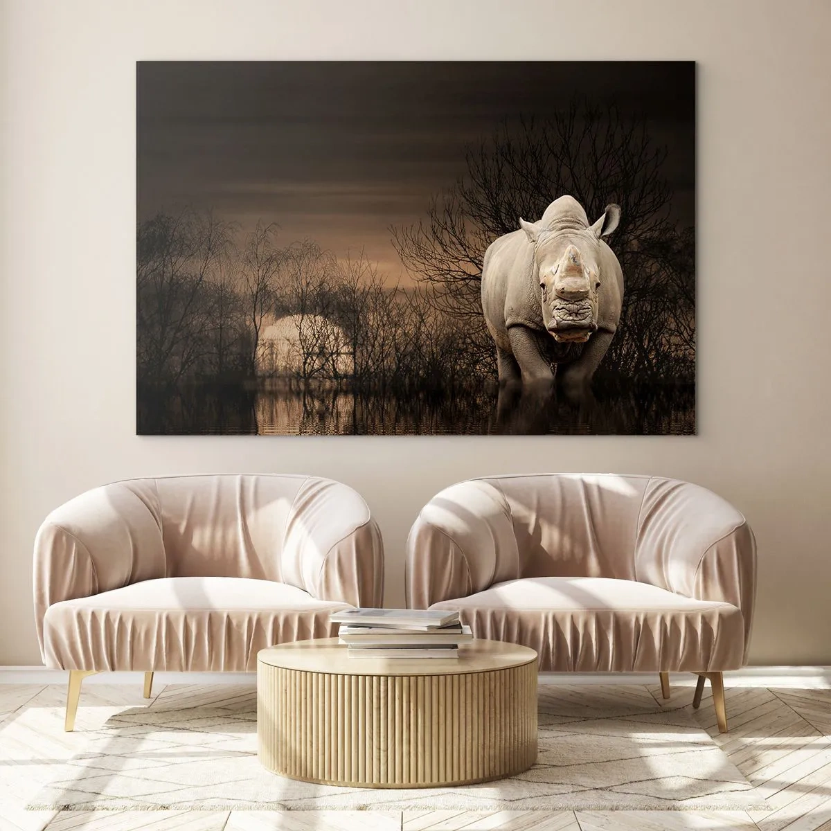 Glass picture - White against Nature - 120x80 cm