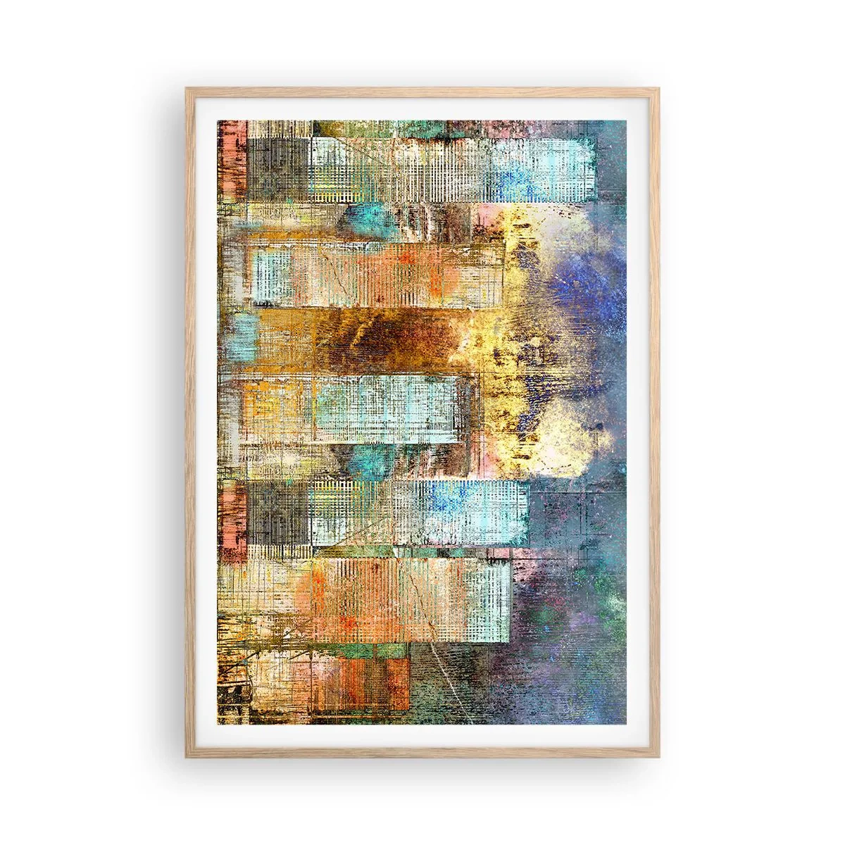 Poster in light oak frame - Sunny Metropolis - 70x100 cm