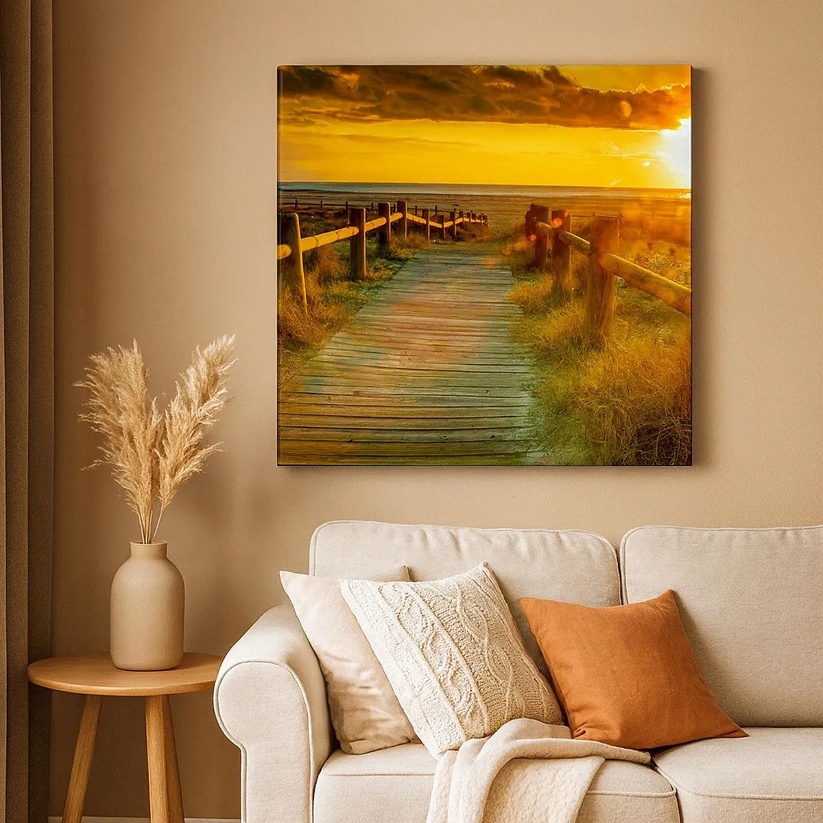 Canvas picture - Bathed in Old Gold - 30x30 cm