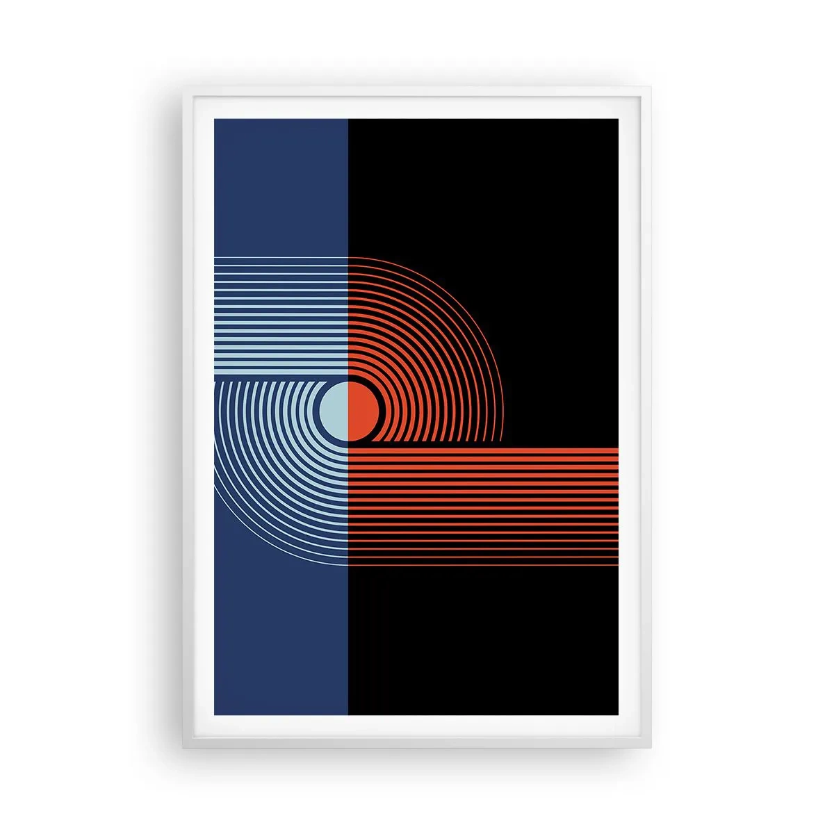 Poster in white frmae - In a Geometrical Embrace - 70x100 cm