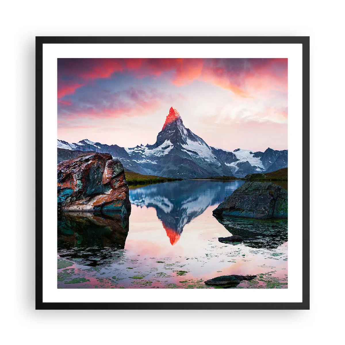 Poster in black frame - Heart of the Mountains Is Hot - 60x60 cm