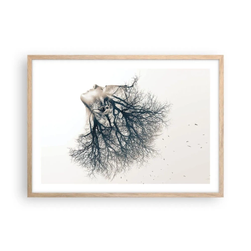Poster in light oak frame - Listening to the Whisper of the Trees - 70x50 cm