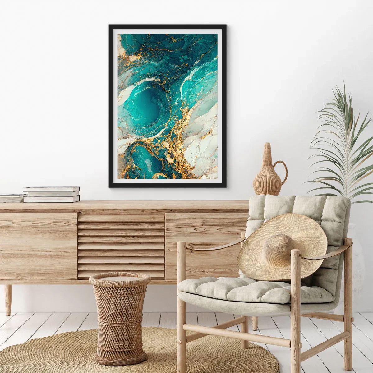Poster in black frame - Composition with Veins of Gold - 40x50 cm