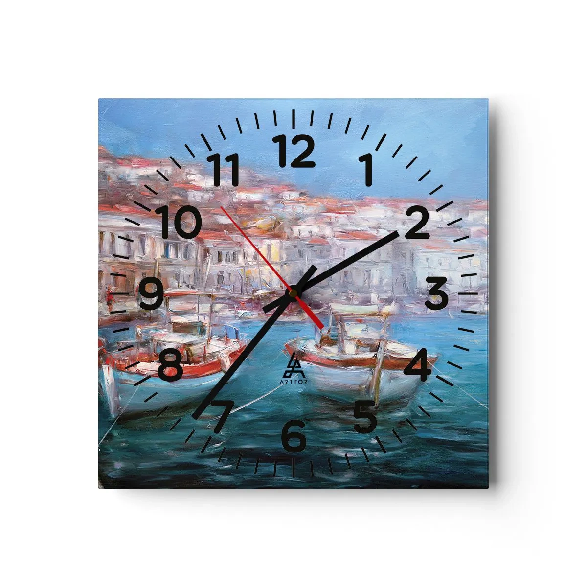 Wall clock - Clock on glass - Italian Bay - 40x40 cm