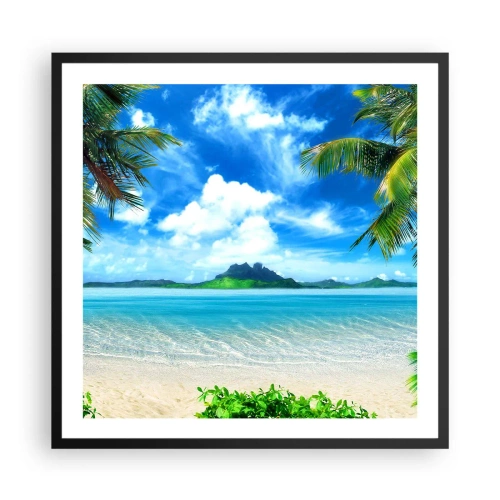 Poster in black frame - Blue Tropics - 60x60 cm