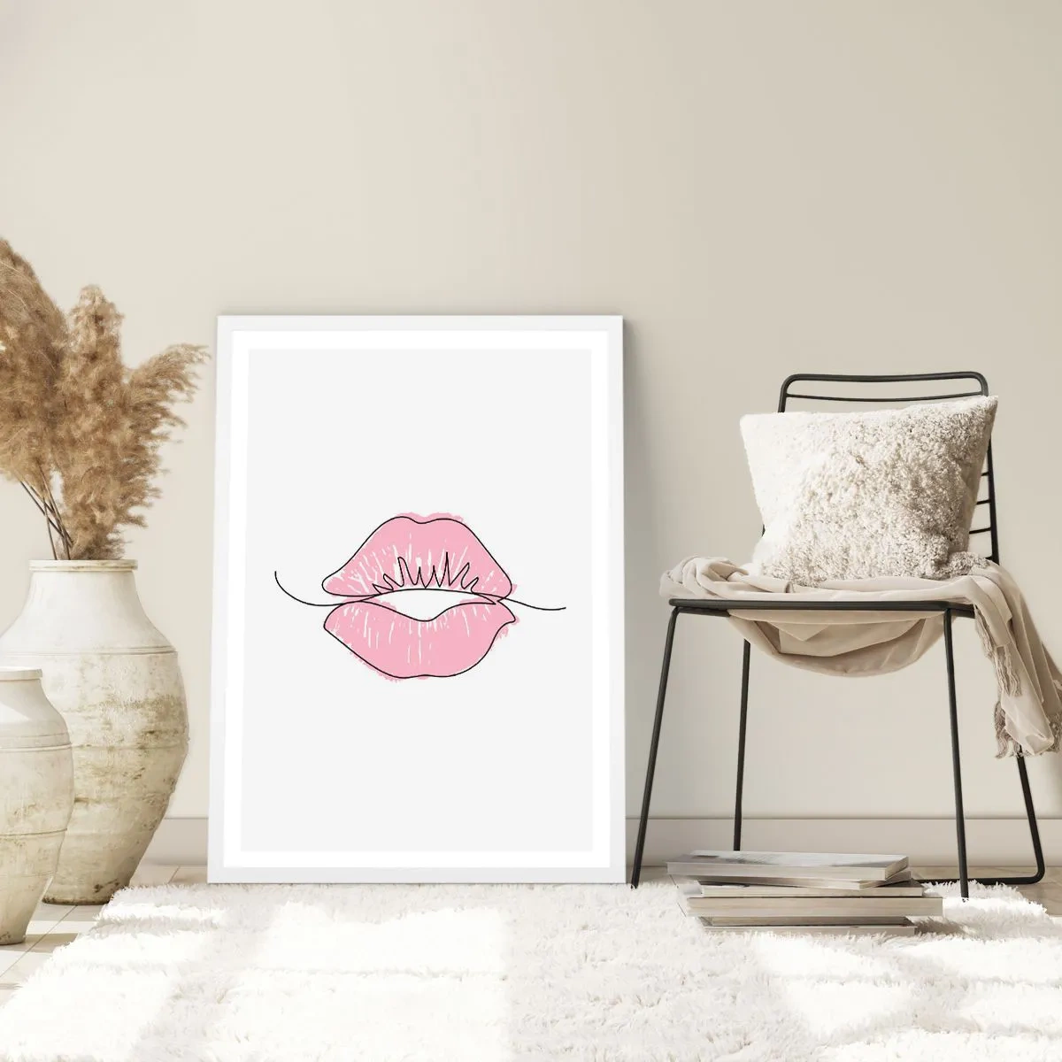 Poster in white frmae - Ready for a Kiss? - 30x40 cm