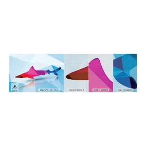Photo Wallpaper Sample Premium Canvas - Shark in a Crystal Environment - Animals, Shark, Geometric Figure - 100x30 cm