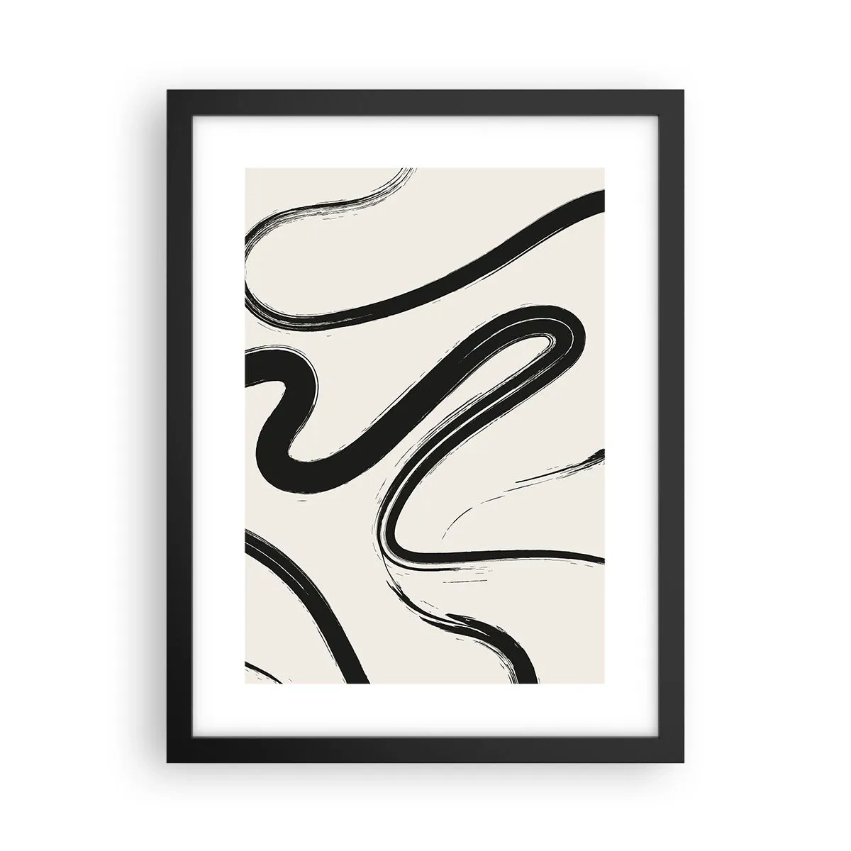 Poster in black frame - Black and White Fancy - 30x40 cm
