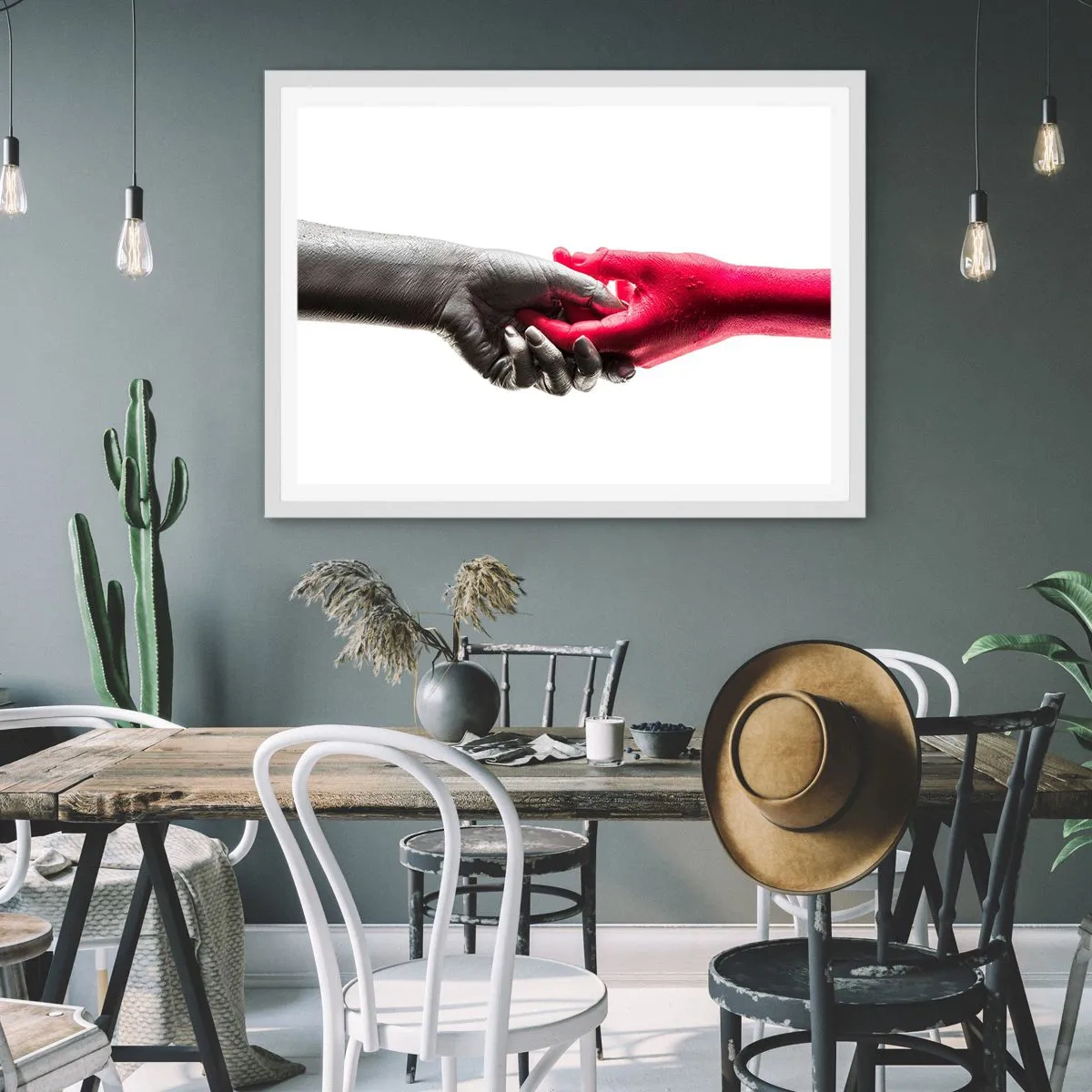 Poster in white frmae - Together, although Different - 91x61 cm