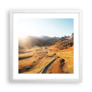 Poster in white frmae - In a Golden Valley - 40x40 cm