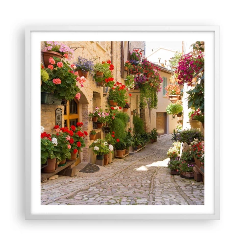 Poster in white frmae - Flood of Flowers - 60x60 cm