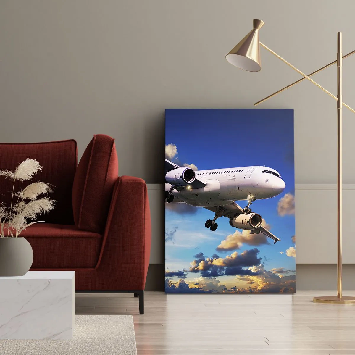 Canvas picture - Journey in White and Blue - 55x100 cm