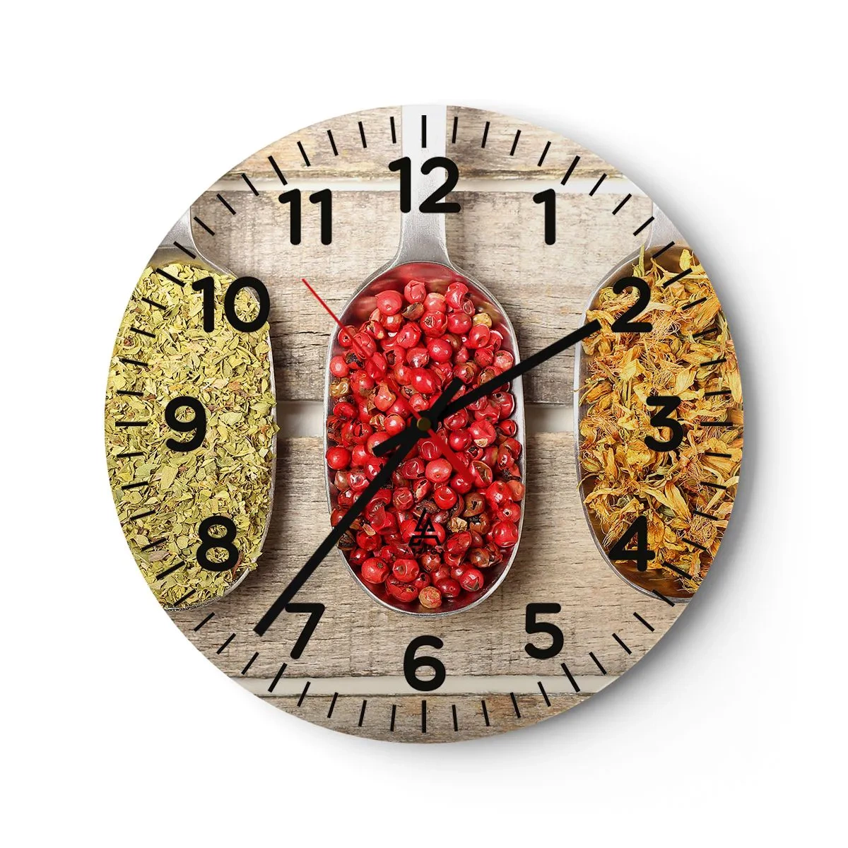 Wall clock - Clock on glass - Kitchen Magic - 40x40 cm