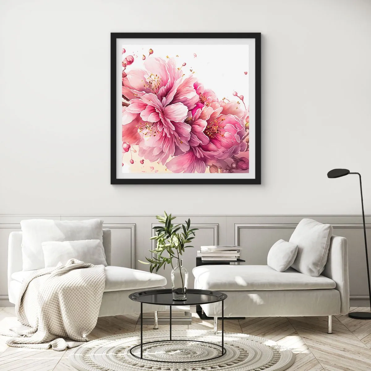 Poster in black frame - Land of Cherry Blossoms - 40x40 cm