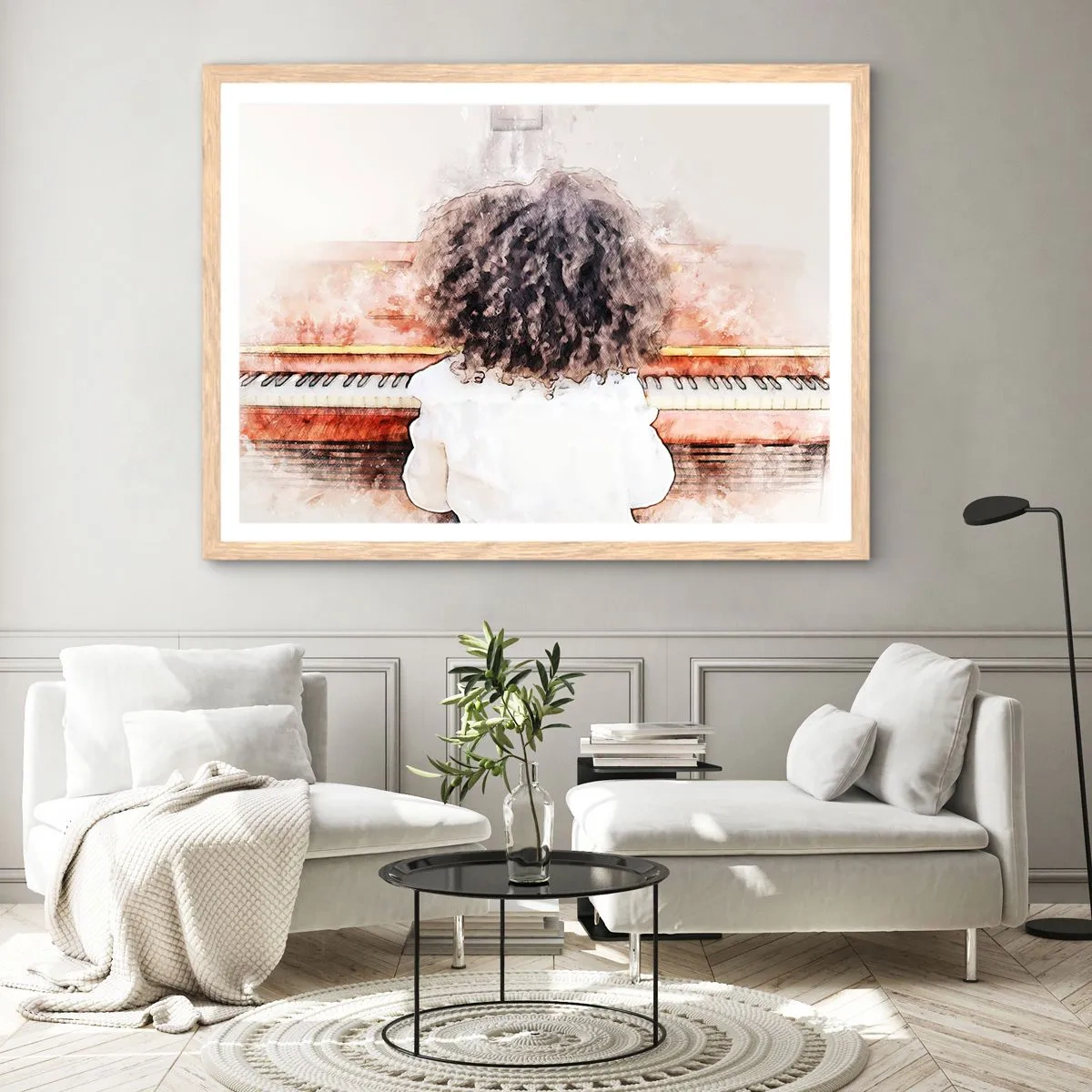 Poster in light oak frame - In a New World - 50x40 cm