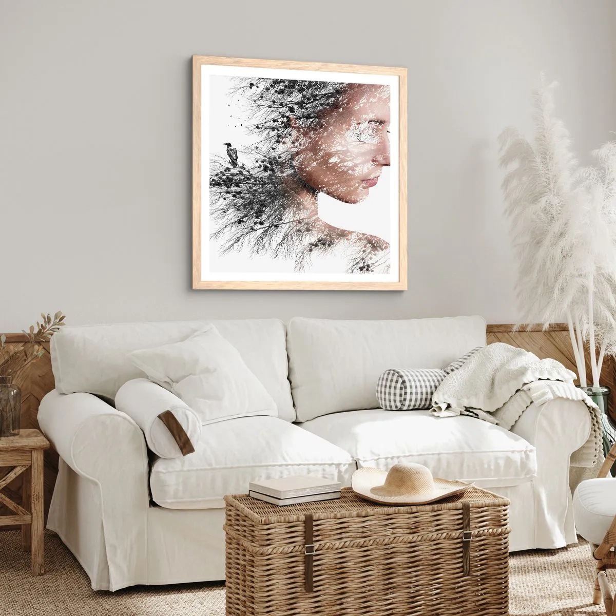 Poster in light oak frame - Spirit of a Forest - 50x50 cm
