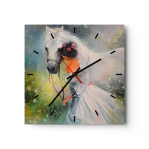 Wall clock - Clock on glass - Like from a Beautiful Dream - 30x30 cm