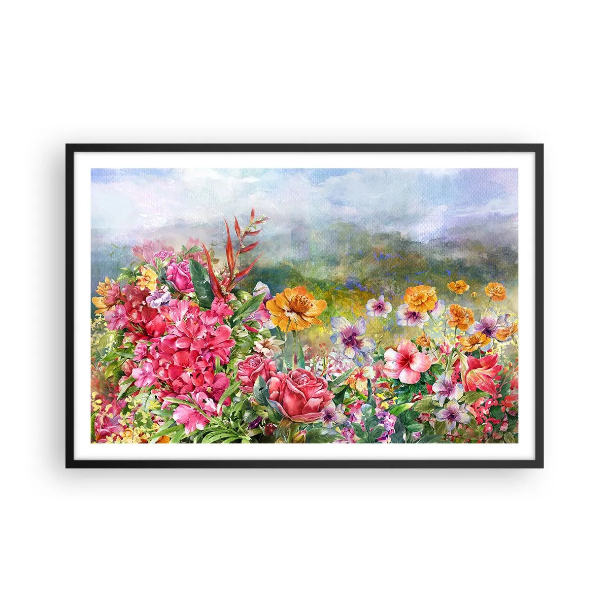 Poster in black frame - Garden which Went Crazy - 91x61 cm