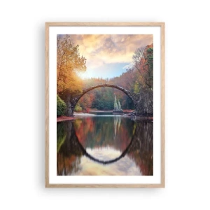 Poster in light oak frame - On the Other Side of a Mirror - 50x70 cm