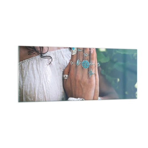 Glass picture - Welcome to the Centre of Wellbeing - 100x40 cm