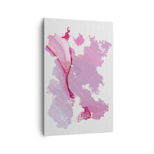 Canvas picture - Map of a Pink World - 80x120 cm