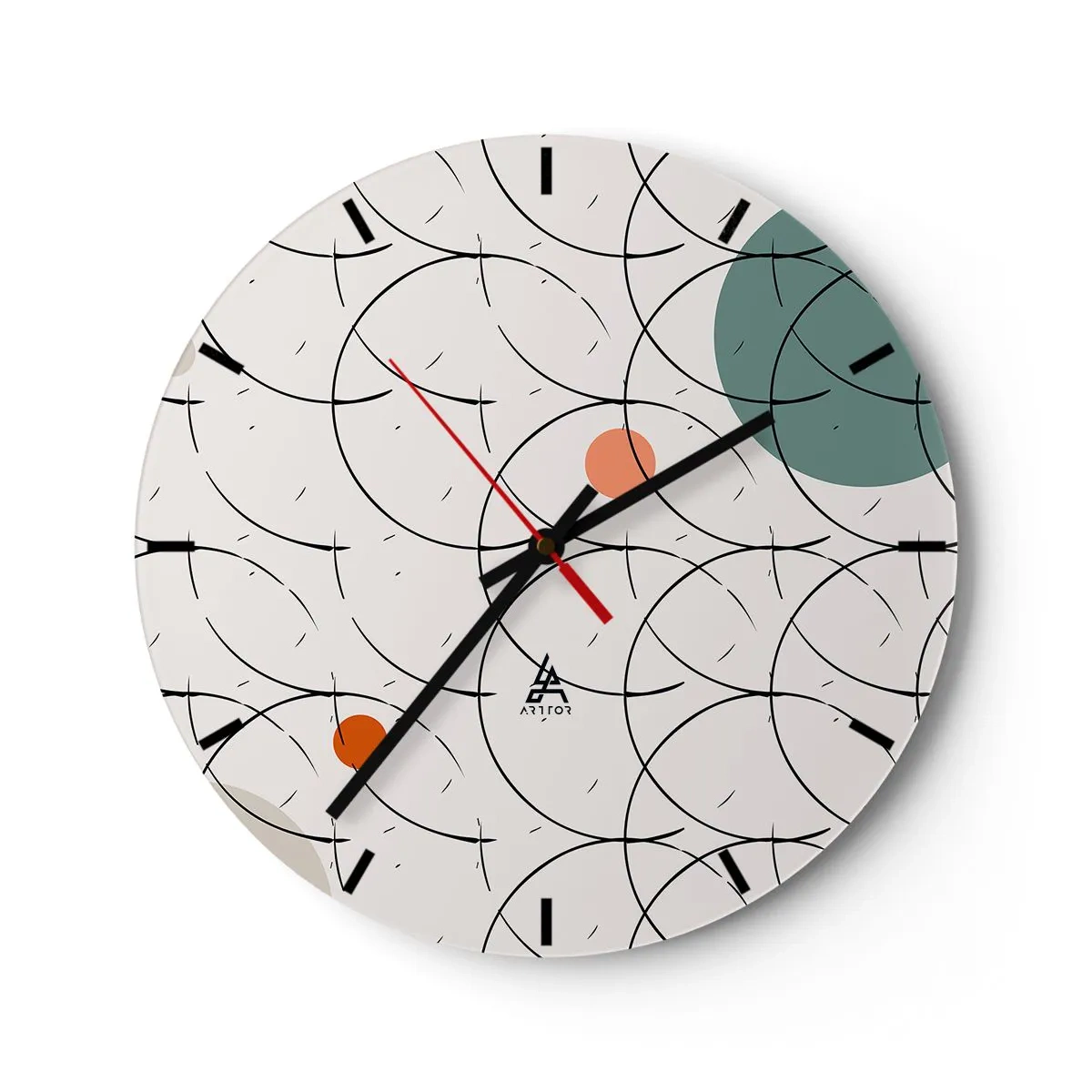 Wall clock - Clock on glass - In the Spirit of Pop-art - 40x40 cm
