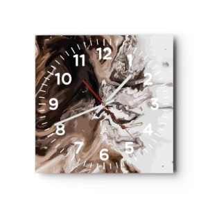 Wall clock - Clock on glass - Counterbalance of Colours - 30x30 cm