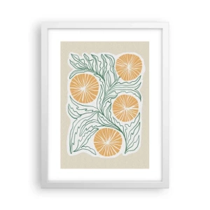 Poster in white frmae - Ethnic with an Abstract Note - 30x40 cm